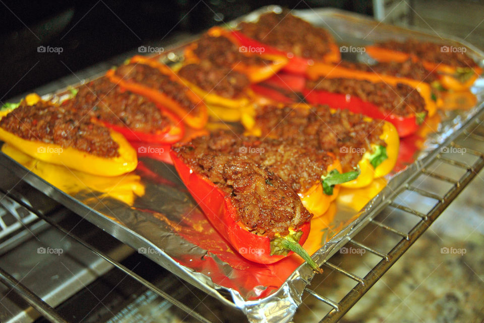 Cooking, stuffed mini bell peppers