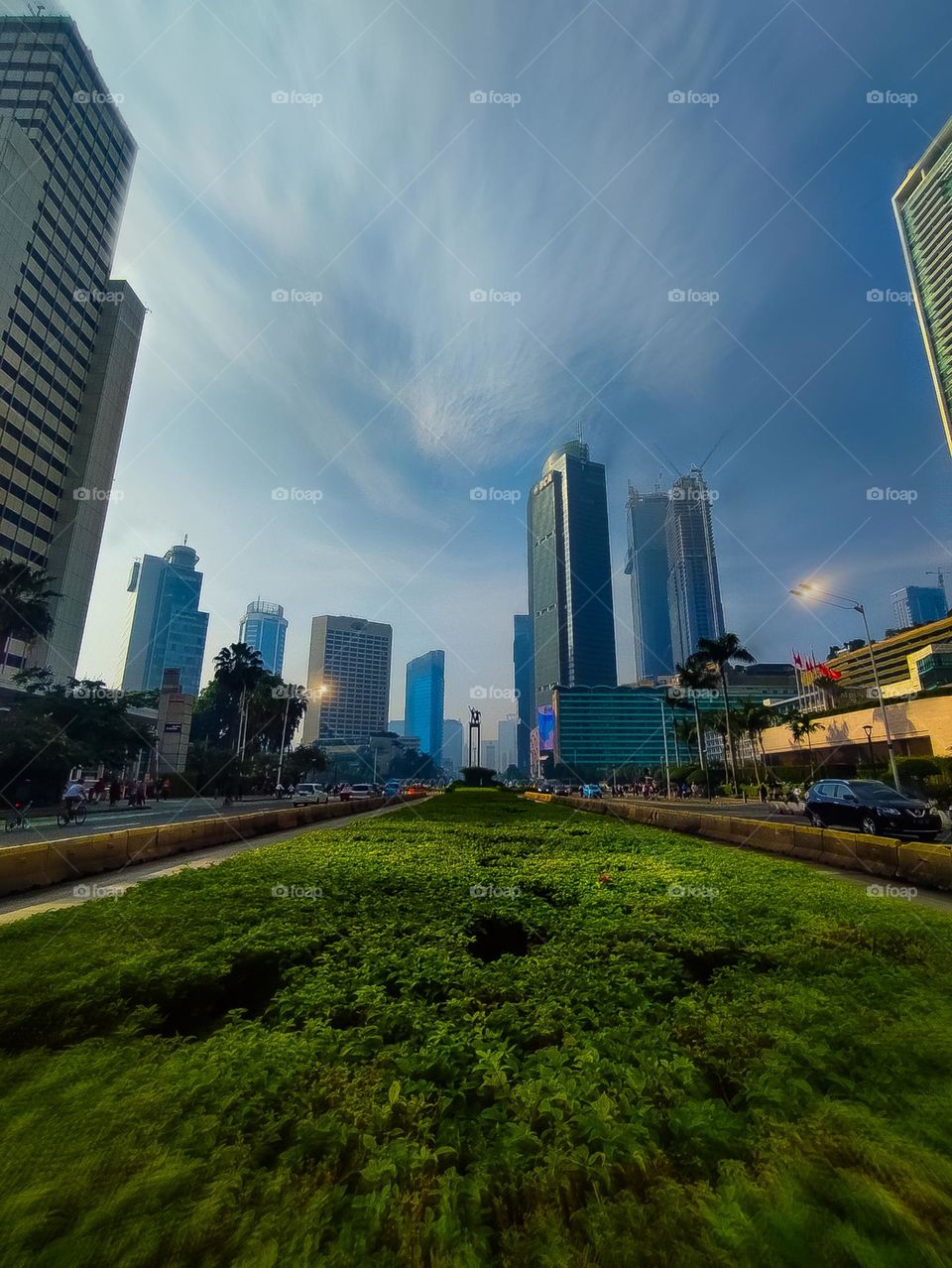 Downtown Jakarta on Sunday morning