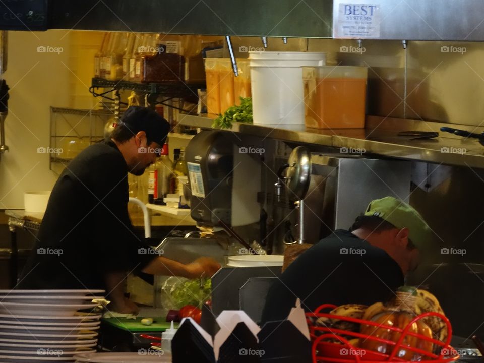 Urban Chefs Getting Ready For The Lunch Rush