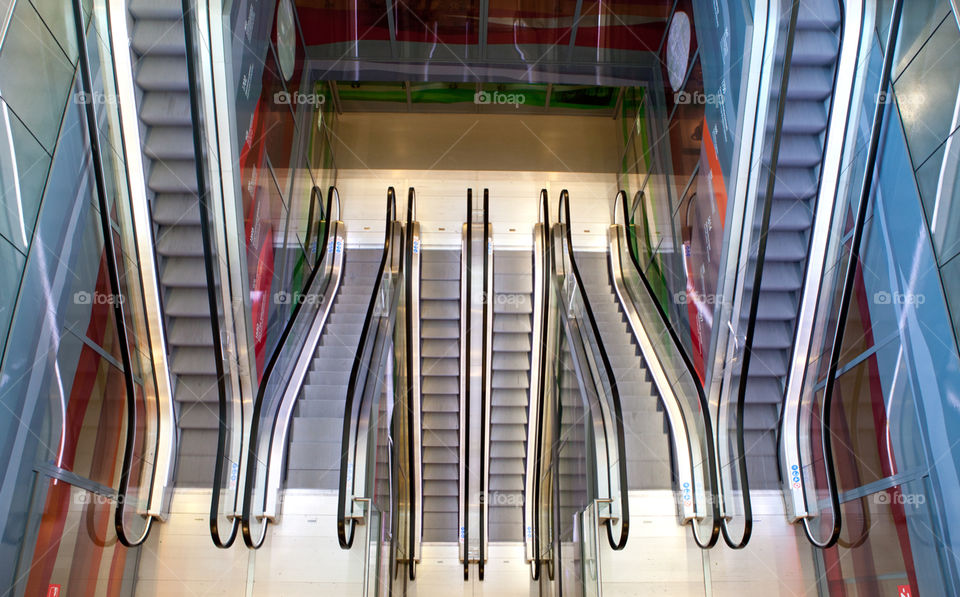 Empty escalator