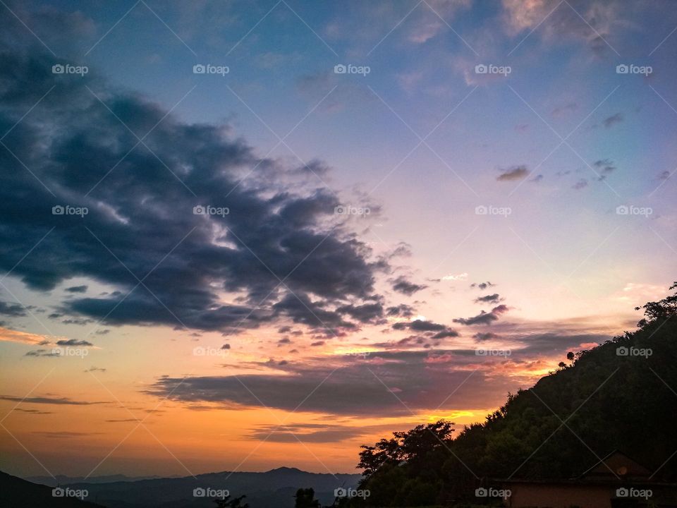 beautiful clouds at evening