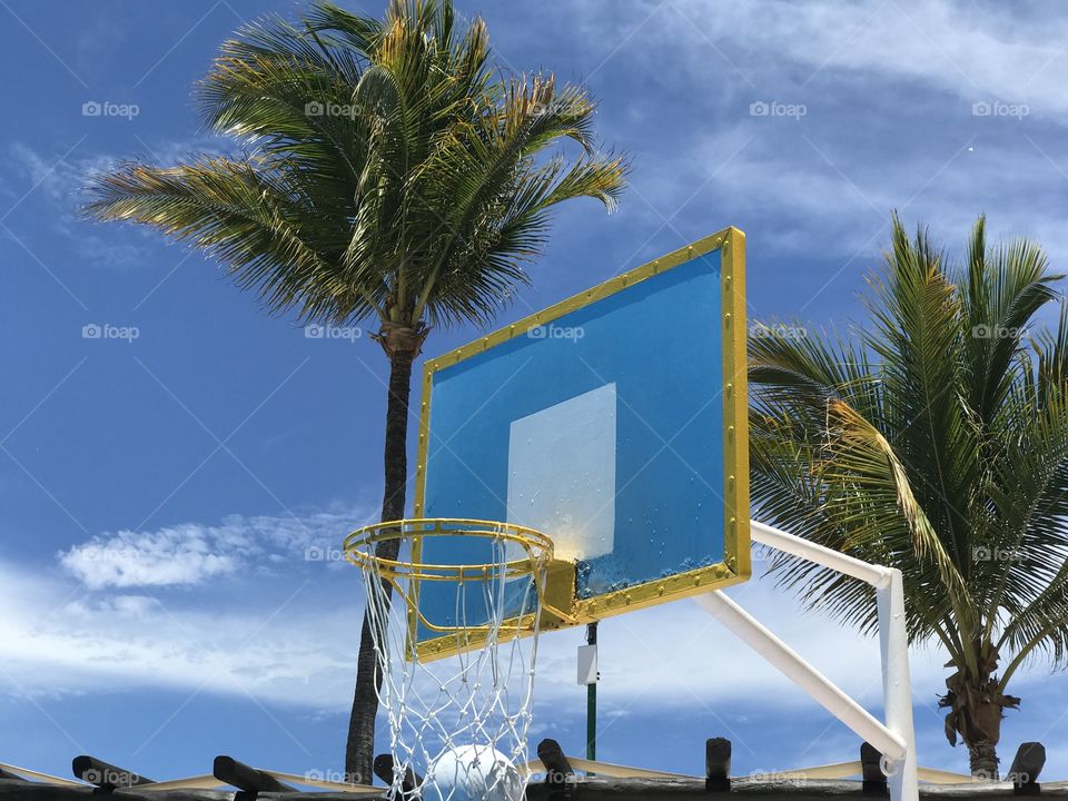 Poolside beach basketball 