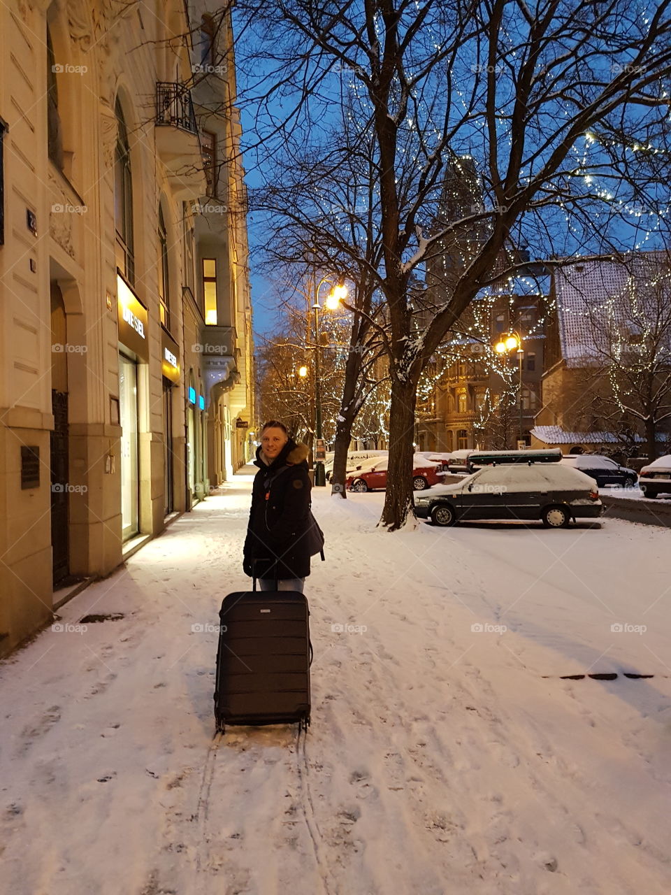 Prague Winter snow