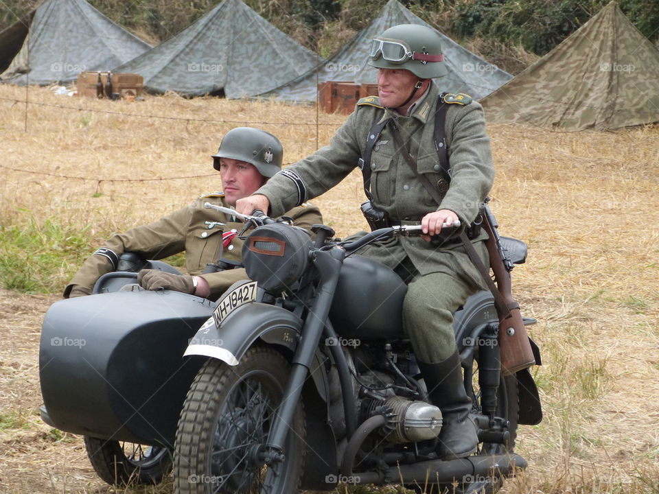 world war 2 reenactment german motorcycle