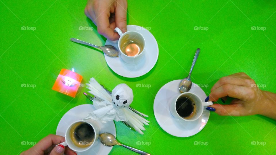 morning coffee with friends