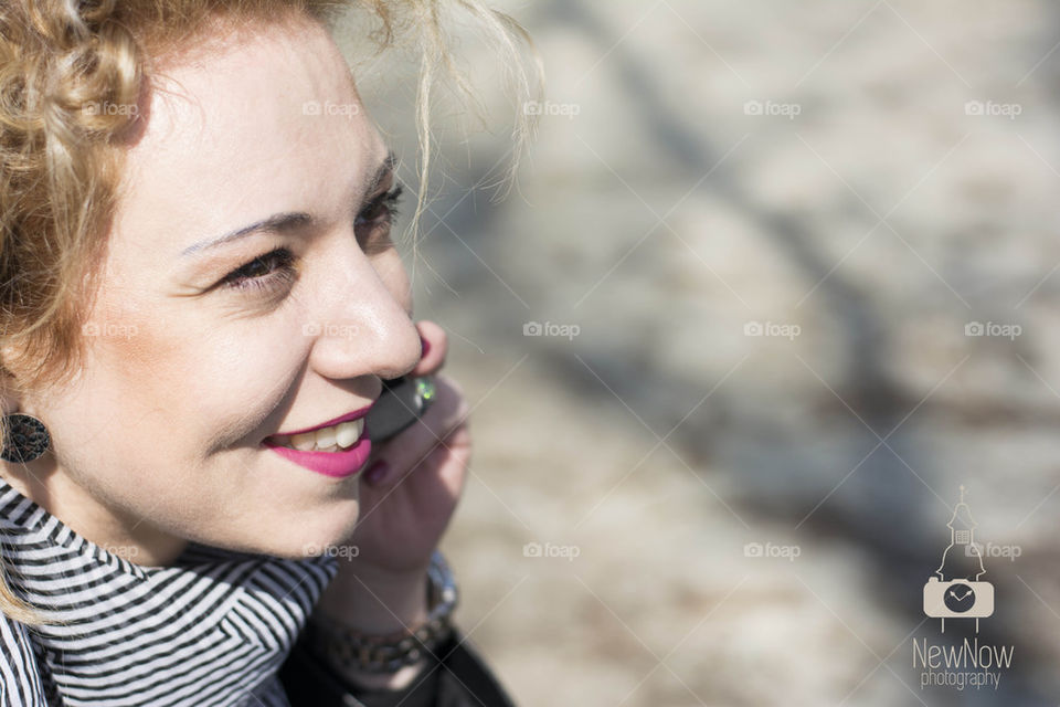 girl on the phone close up