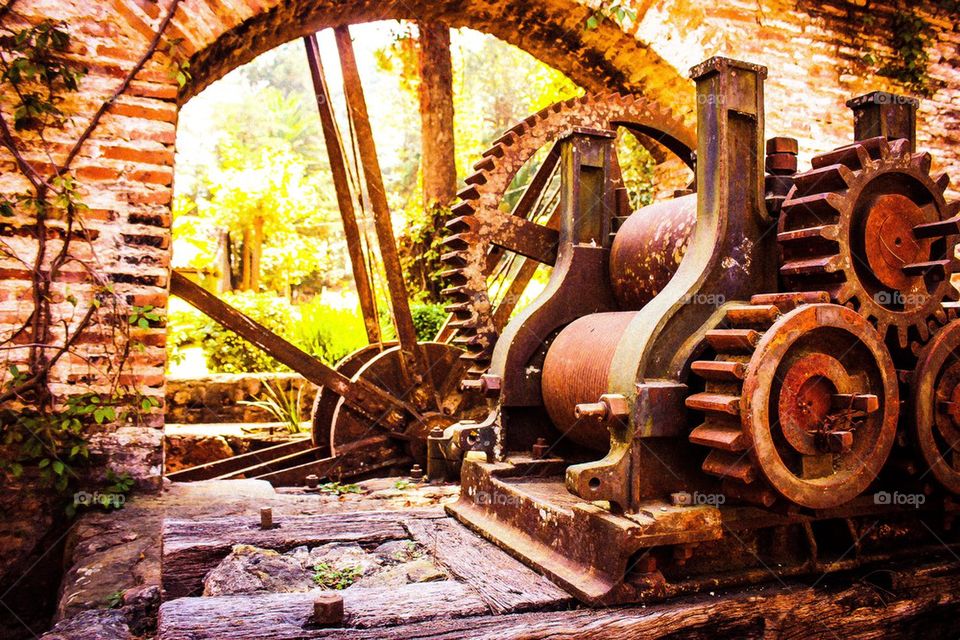 Antique sugar cane mill 