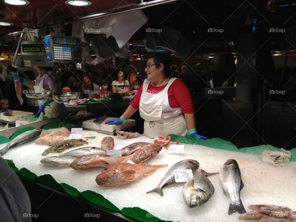 boquearía market barcelona spain fish sales lado indoors cataluña food barcelona by adaldt