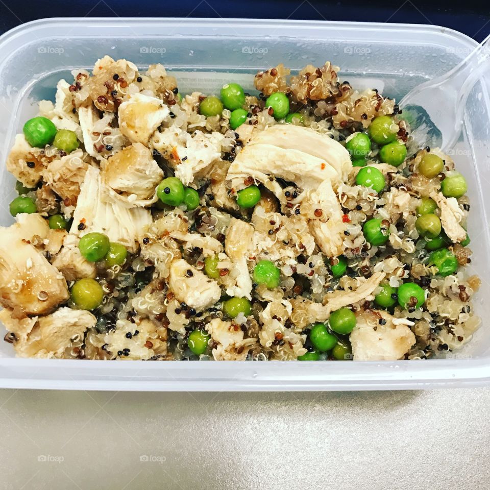 Homemade  quinoa chicken teriyaki for lunch today!