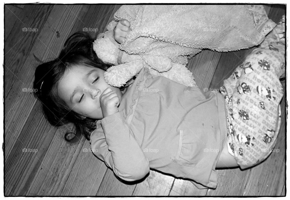 Sleeping Girl Sucking on thumb