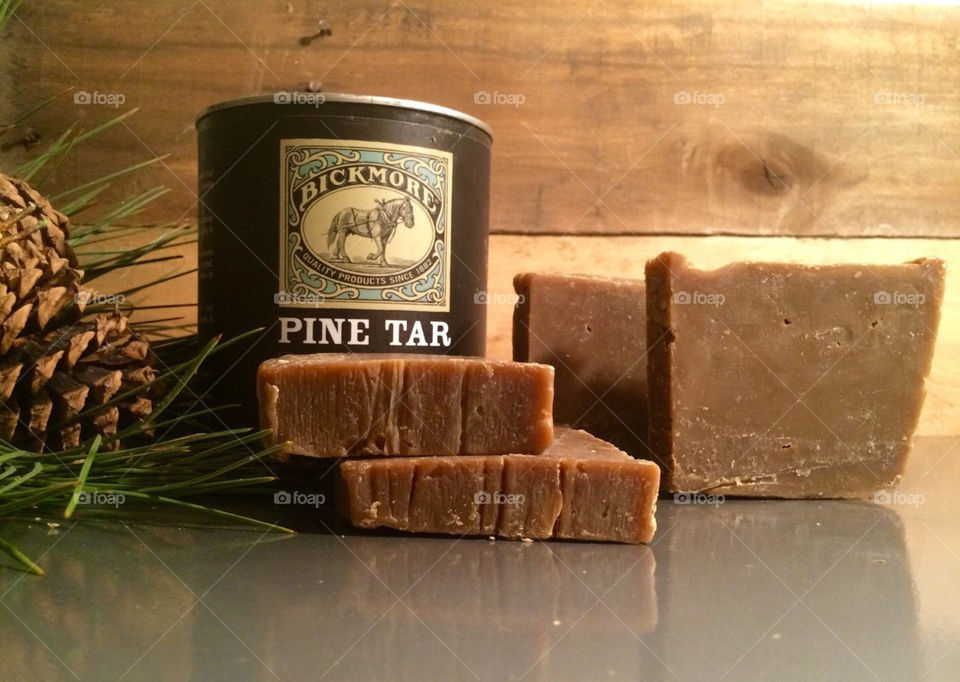Pine tar soap. I am a soap maker and these are some of the soaps that I make
