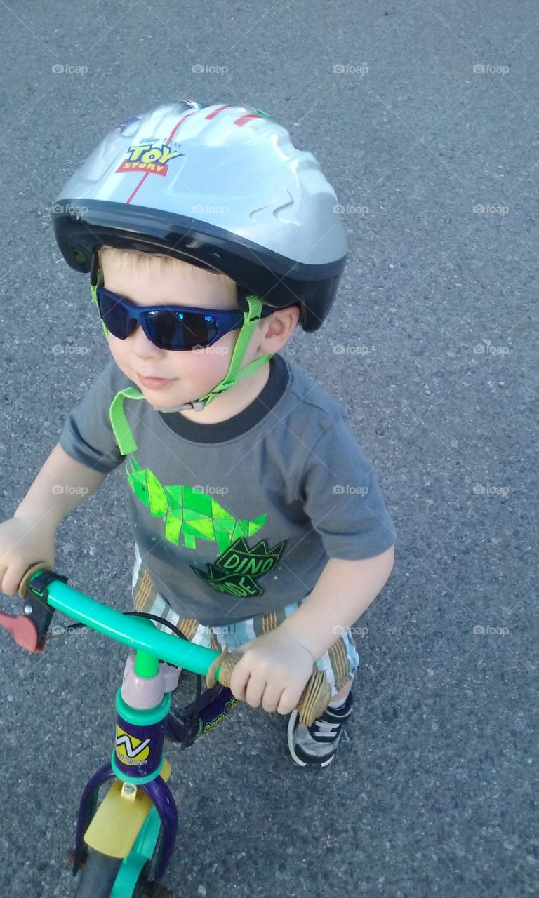 Cool kid on bike