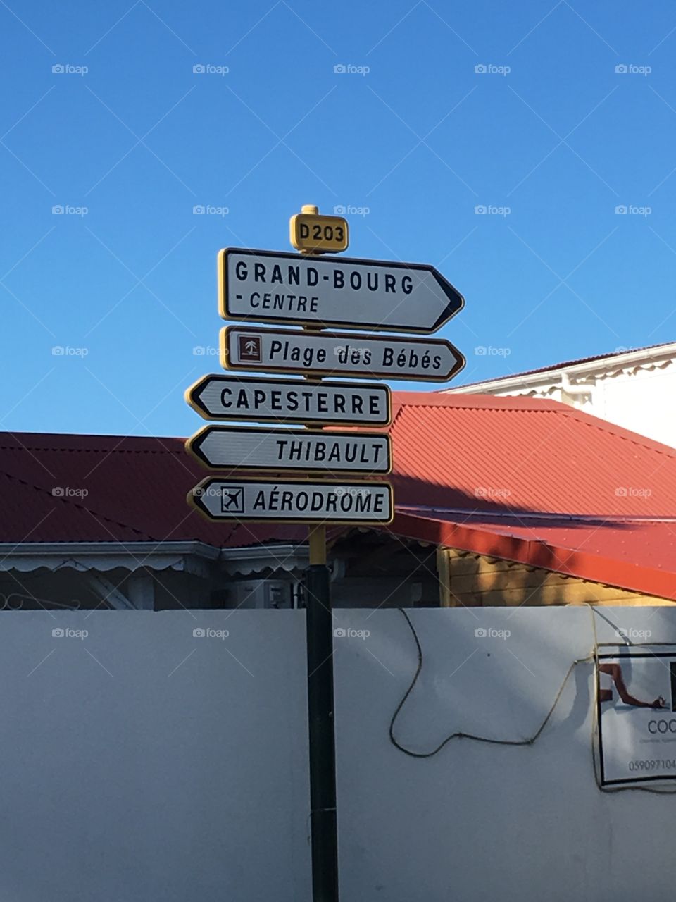 Road sign in Marie Galante 