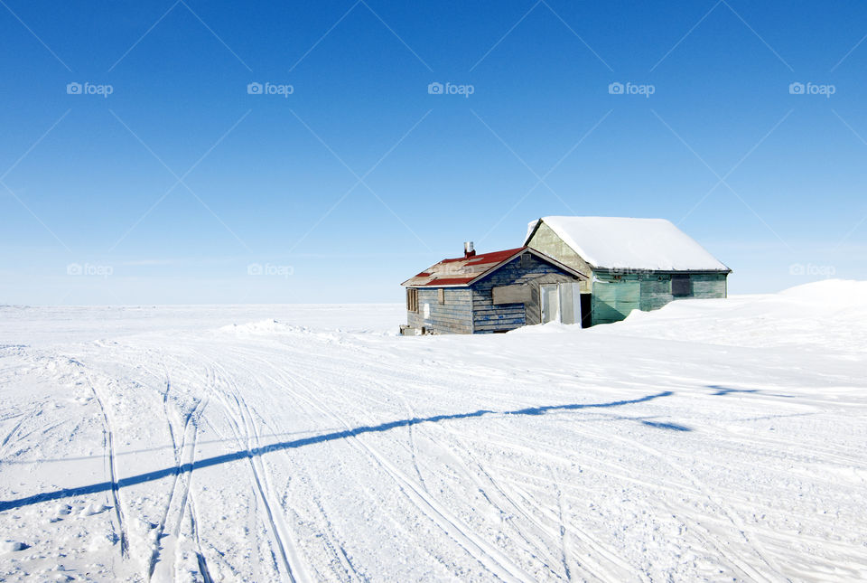 Oceanfront House on the Arctic Ocean in Tuktoyaktuk, Northwest Territories, Canada