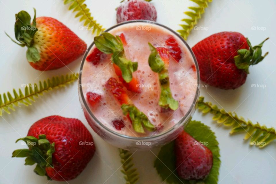 Fresh fruit smoothie  - strawberry smoothie