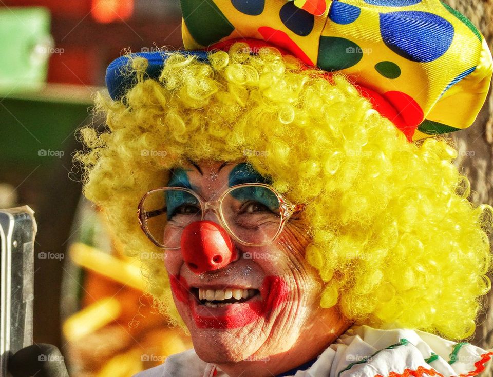 Old Happy Female Clown