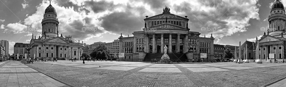 religion and art. the famous place "gendarmenmarkt" in berlin