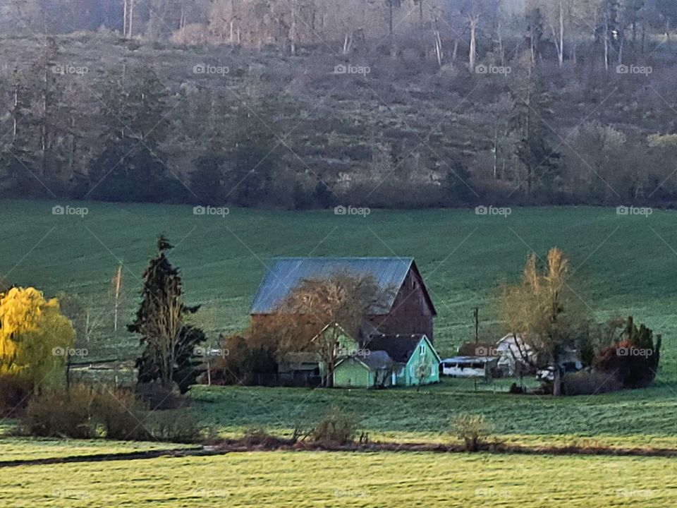 View of Rural farm from above