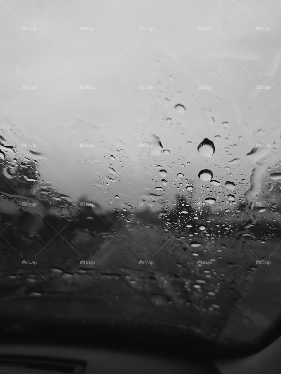 Rain on windscreen