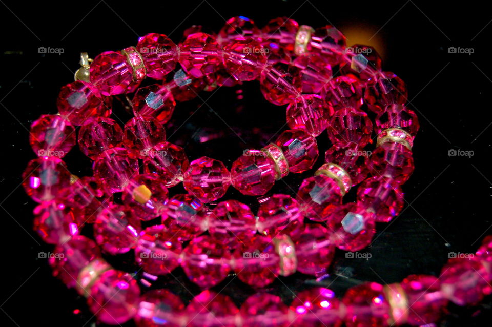 pink glass beads