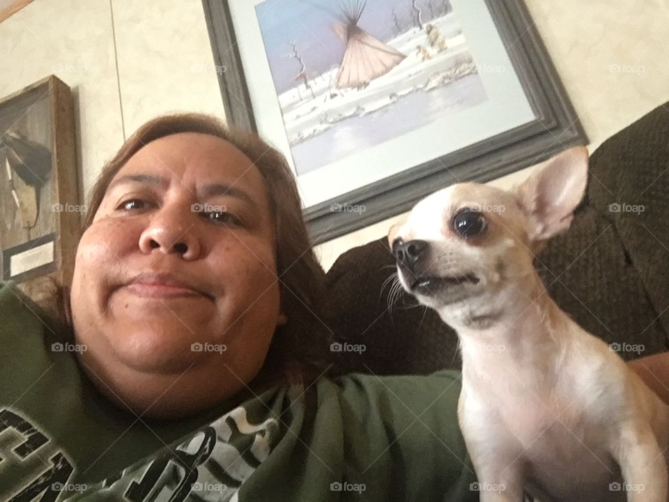 Close-up of a woman with her pet