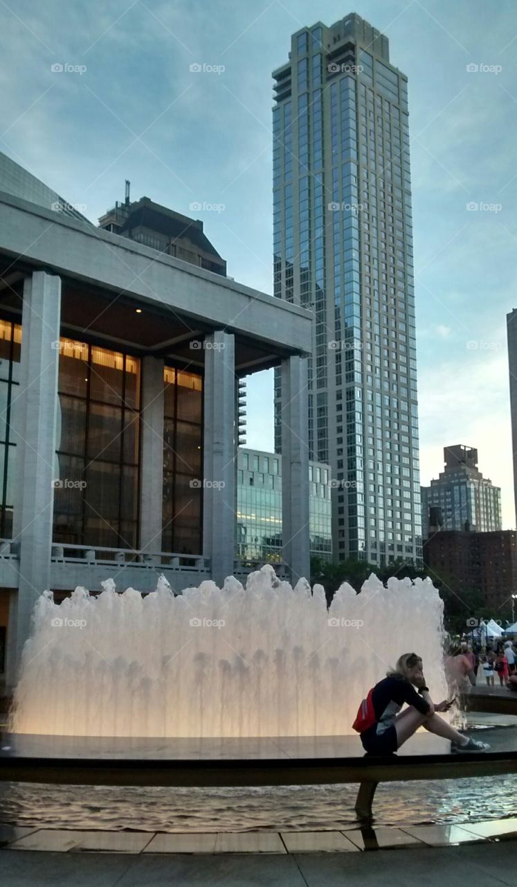 Fountain Lincoln Center. NYC outdoors