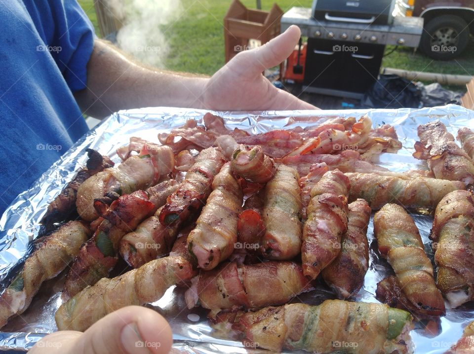 bacon wrapped jalapeno peppers with cream cheese inside