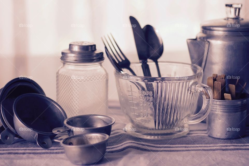 Vintage kitchen items still life