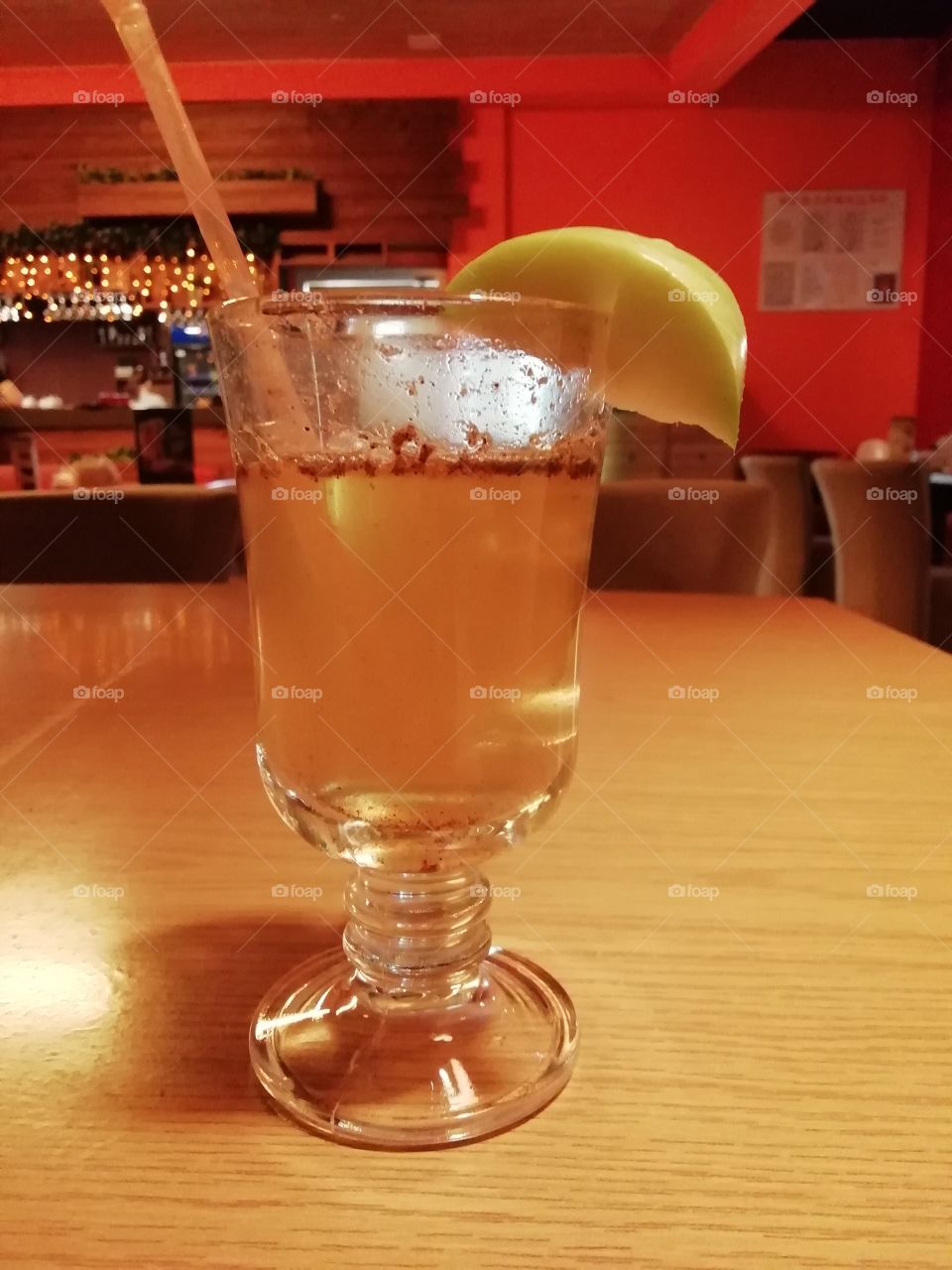 Sometimes with a cocktail..