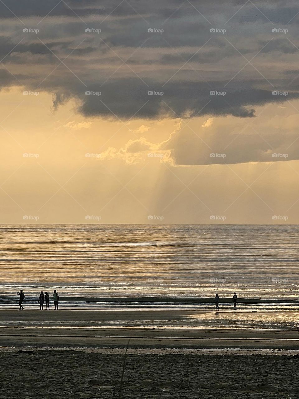 beach of Deauville at sunset