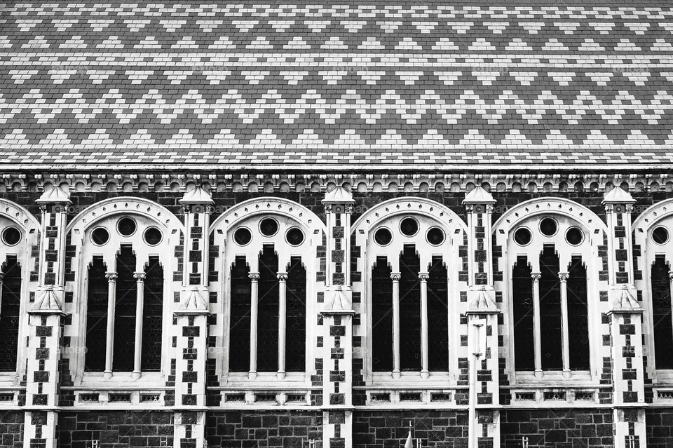 Beautiful contrasts and patterns of the Christchurch Arts Centre, New Zealand 