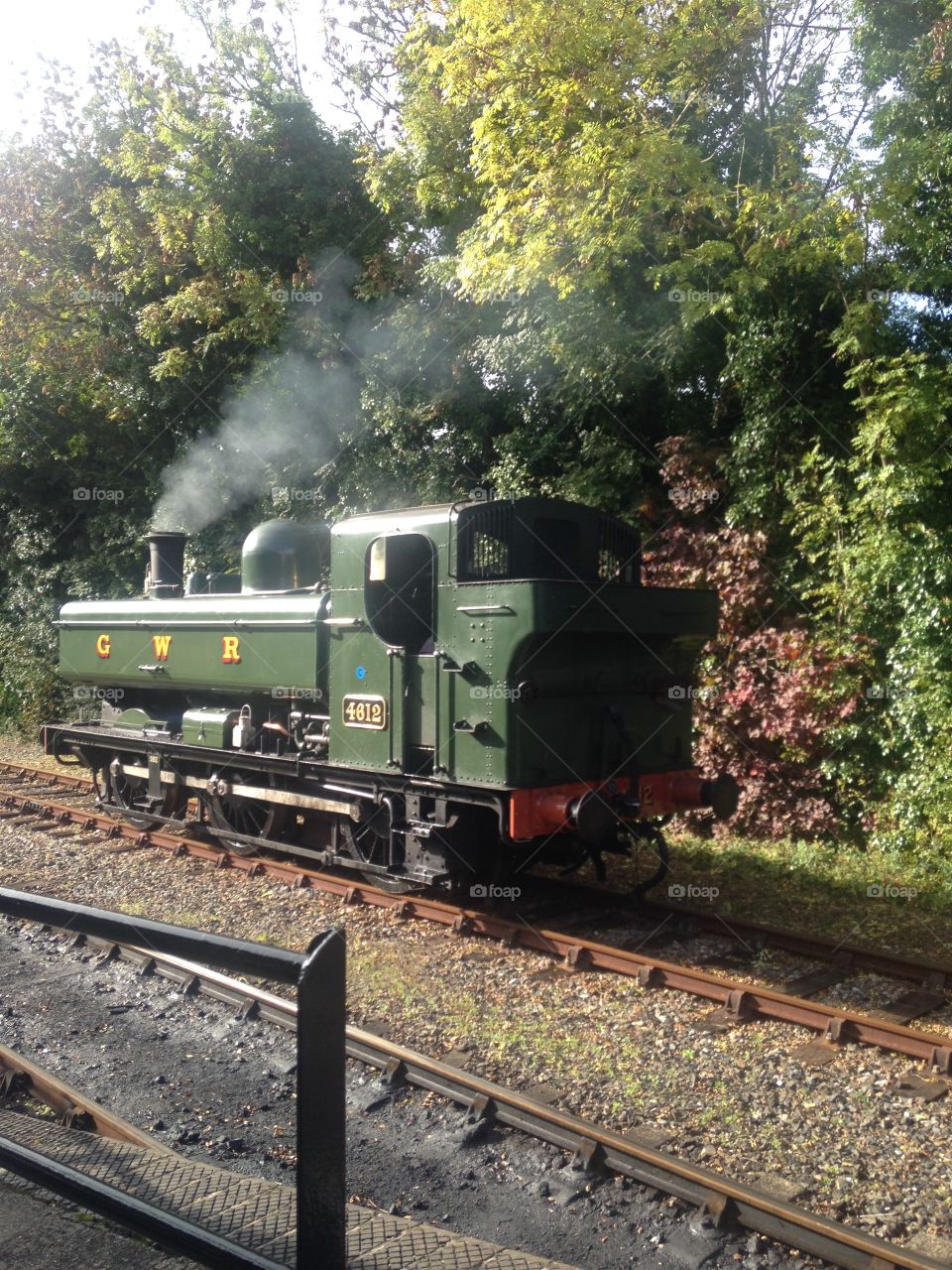 Steam engine chuffing up the track as we waited on the platform down in the West Country 2018