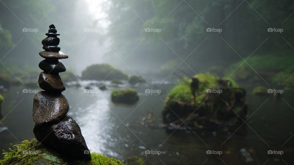 Water, Rock, Zen, Landscape, River