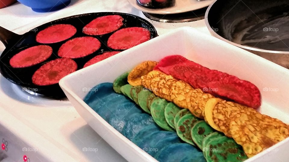 Colorful pancakes