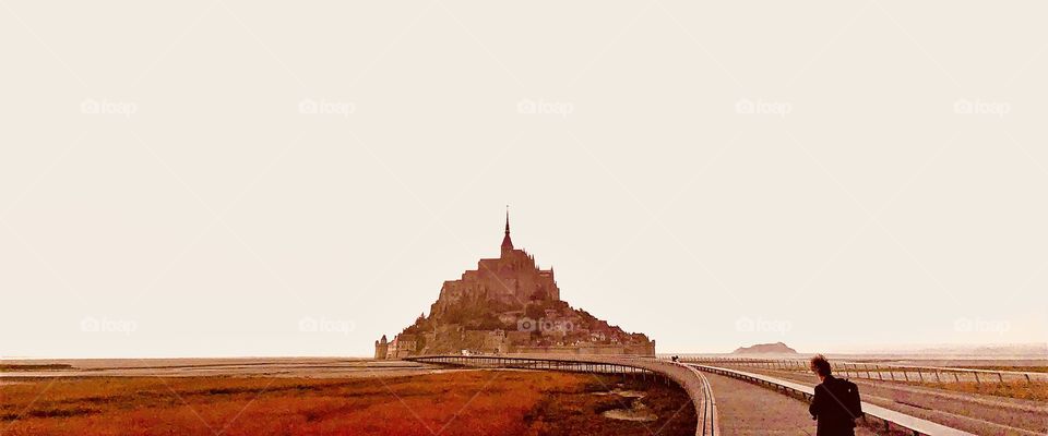 Mont saint Michel during low tide 