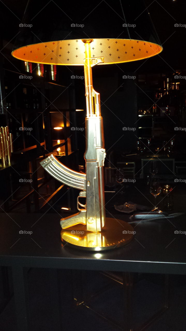 Ak-47 chandelier gold gun
