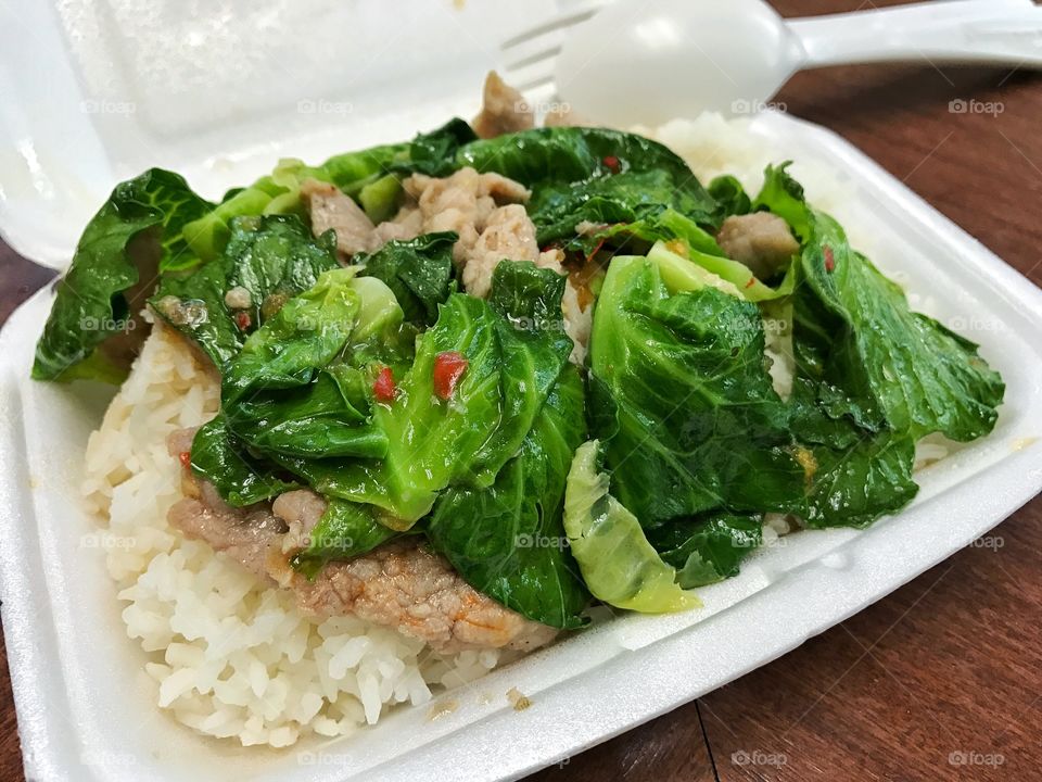 Sprout fried in oyster sauce, it's thai food in rush hour