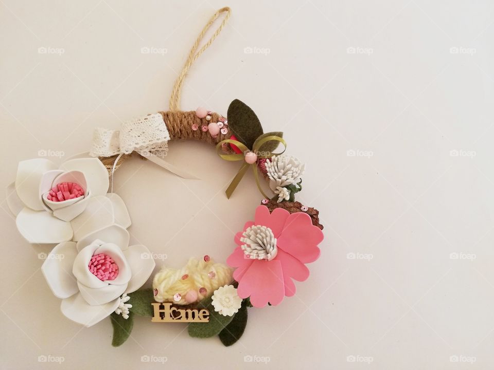 Floral garland to decorate the door