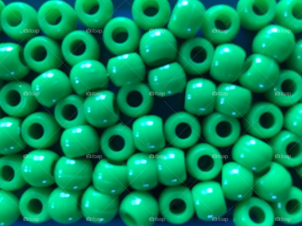 Green beads closeup
