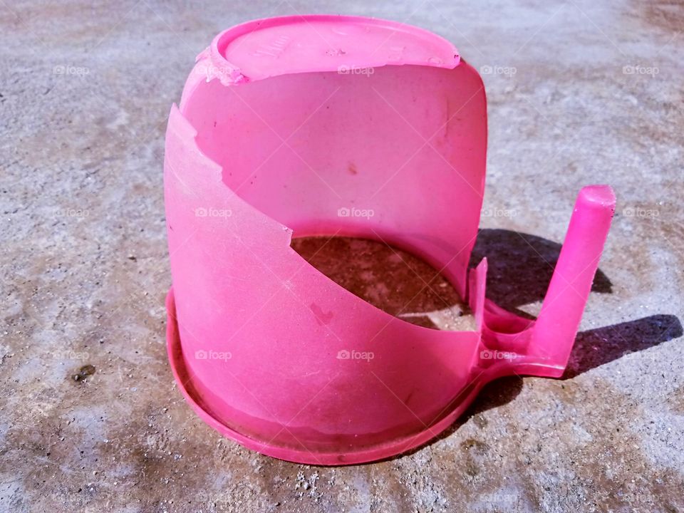 Broken  plastic jug