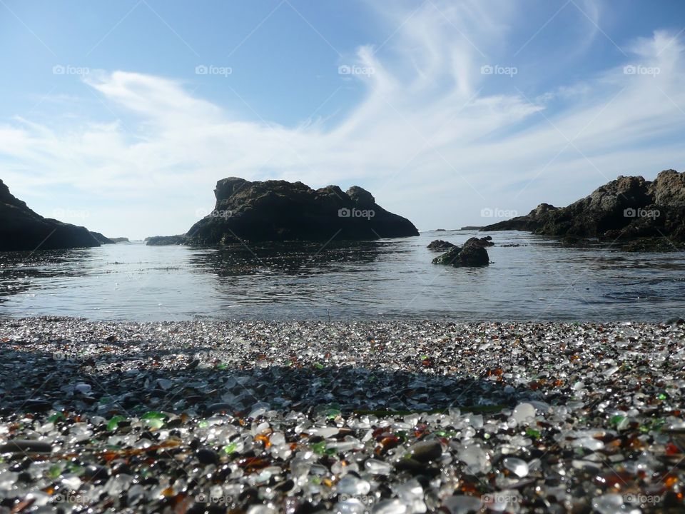 Glass beach in California