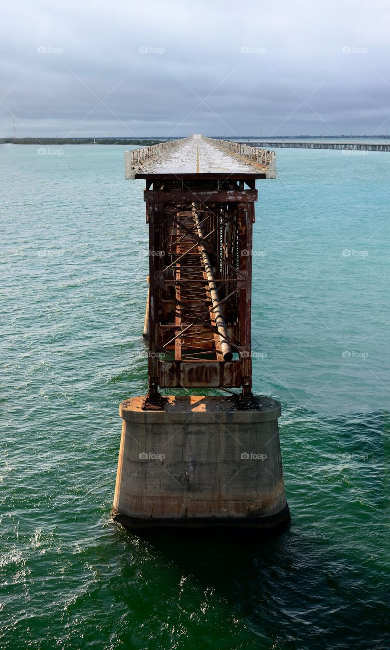 Dead end bridge. Shot at by a Honda state park in the Florida Keys near the ocean