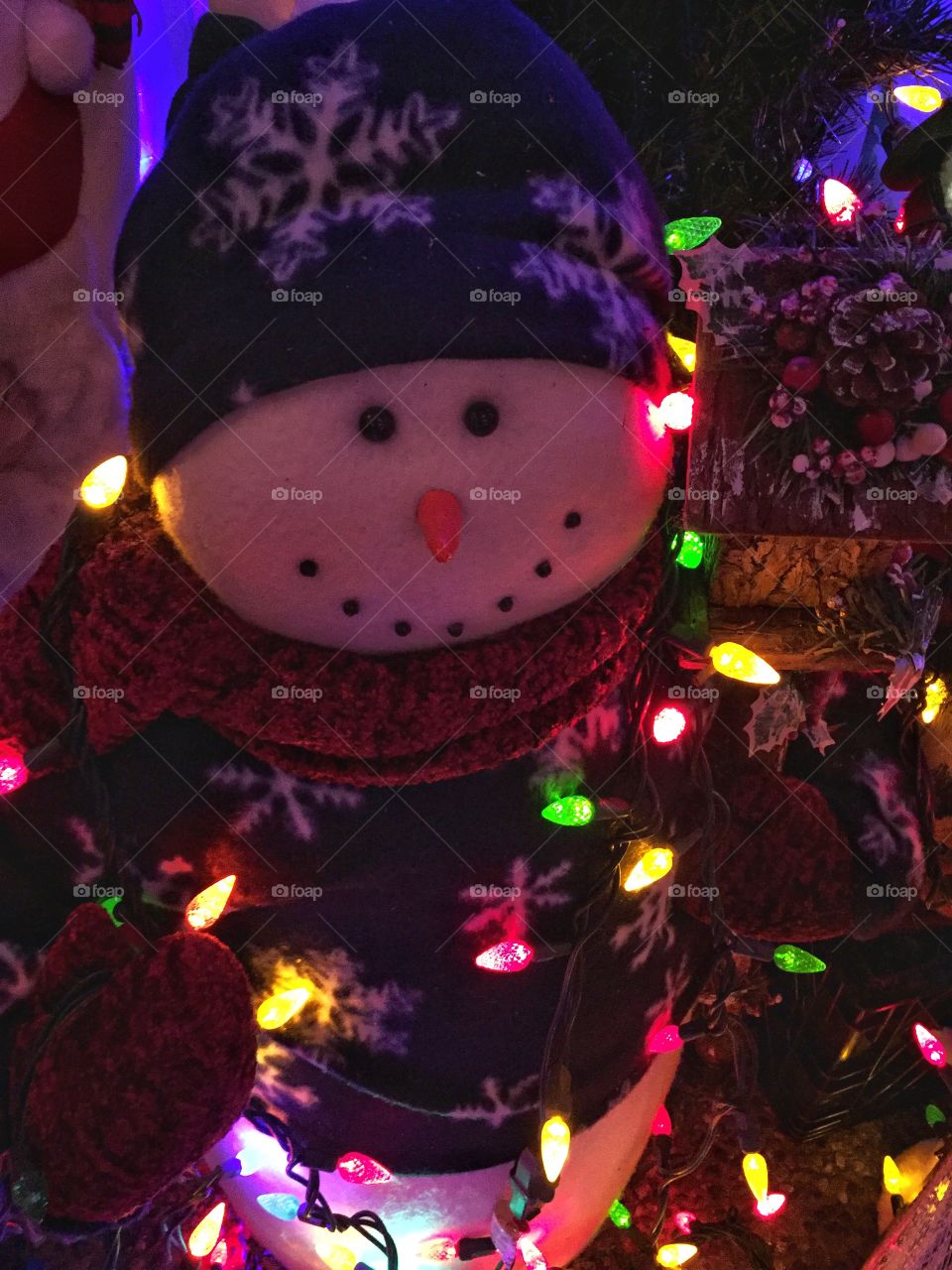 Snowman with lights