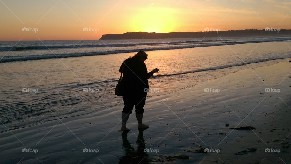 Beach Walk at Sunset