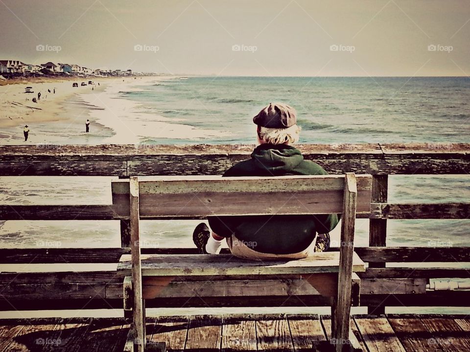 sitting on the pier