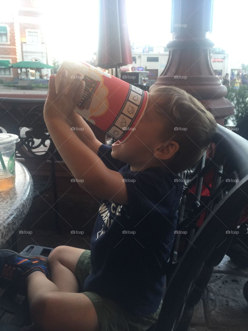 Instead of a Cookie Monster, we have a popcorn monster