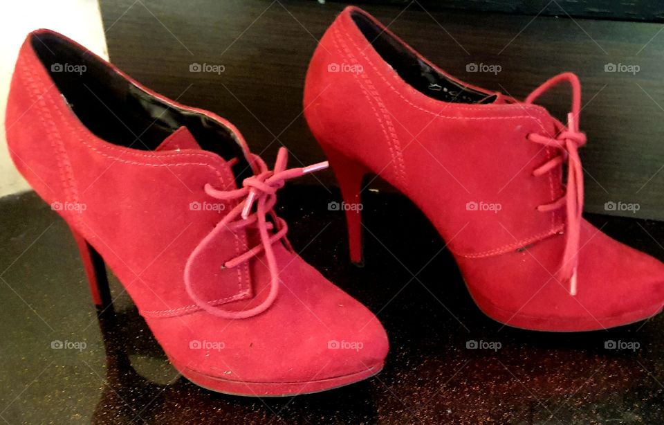 Class red stiletto heels.