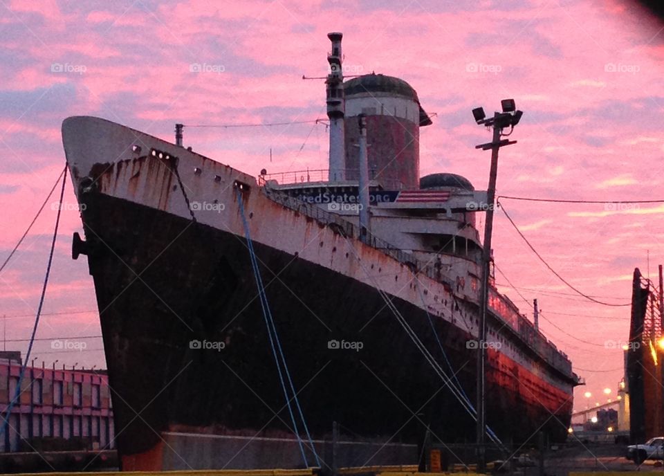 Ghost Ship. SS United States, docked in Philadelphia 