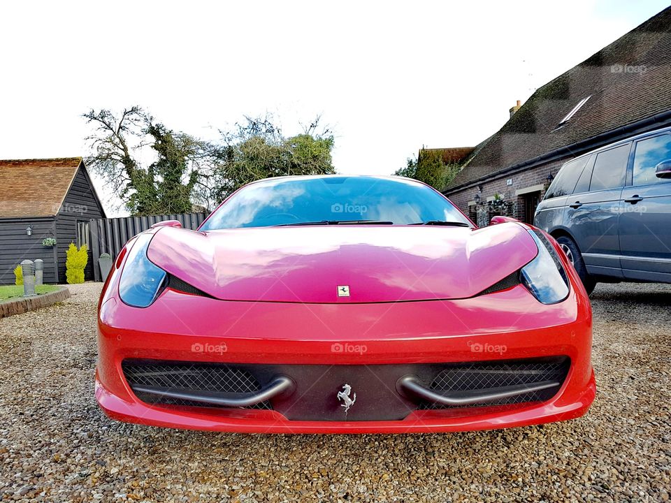 Beautiful Red luxury Ferrari car