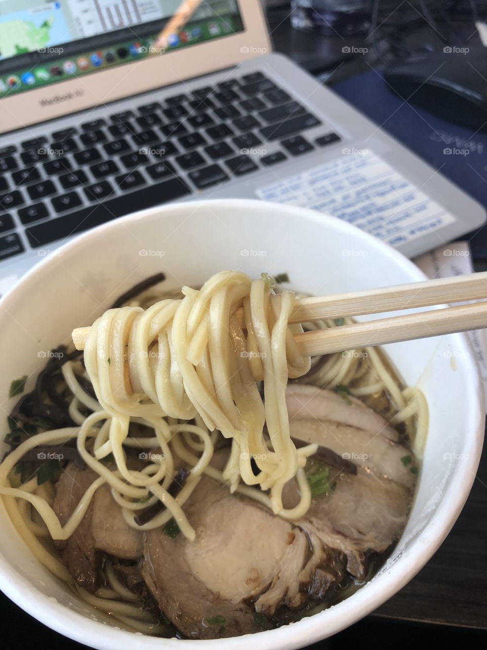 Ramen desk lunch